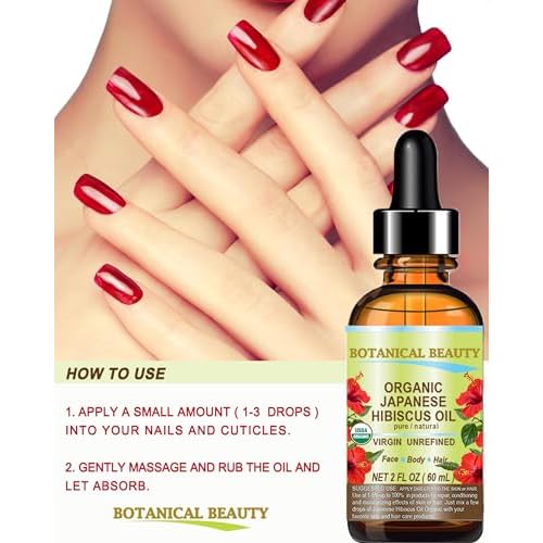 Botanical Beauty Organic HIBISCUS OIL (Hibiscus Sabdariffa) JAPANESE 100 Pure Natural VIRGIN UNREFINED COLD PRESSED Anti Aging, Vitamin E Oil for FACE, SKIN, HAIR GROWTH (4 Fl Oz)