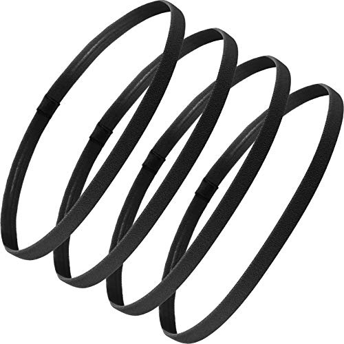 4-Pack Elastic Sports Headbands Non-Slip Hair Bands