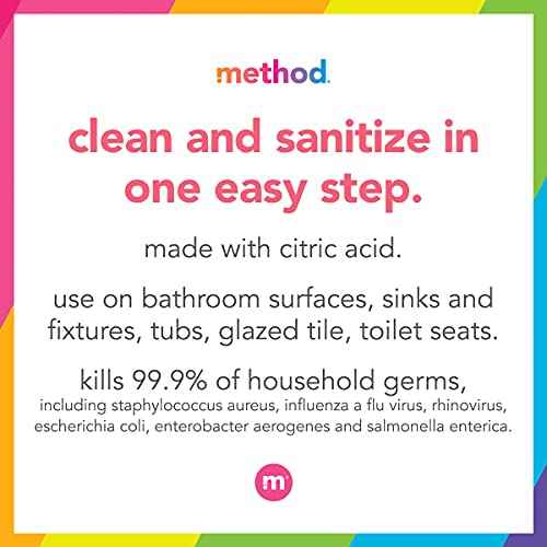 Method Antibacterial Bathroom Cleaner, Kills 99.9% of household germs, Spearmint, 28 Fl Oz, 4 pack