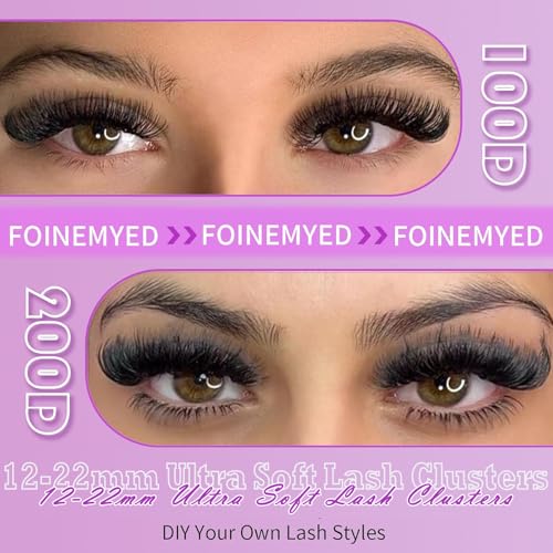 100D/200D Thick Volume Lash Clusters 12-22mm DIY
