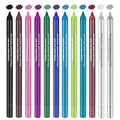 12-Color Eyeliner Pencil Set - Waterproof Matte & Metallic