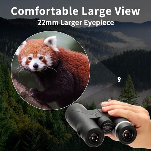 10x42 UHD Binoculars with ED Glass for Adults and Kids,High Powered Large View Binoculars with Clear Low Light Vision - Lightweight Waterproof Binoculars for Bird Watching Hunting Stargazing