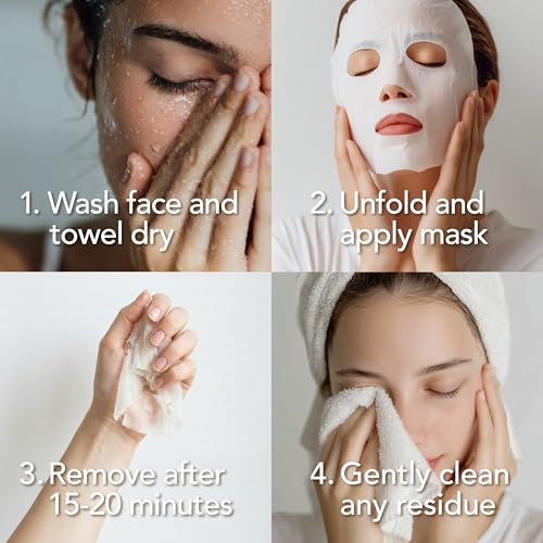 Saplaya Face Masks 6 Pack Scented Facemask Sheets Skin Care Mask Single Scent K-Beauty Natural Formula