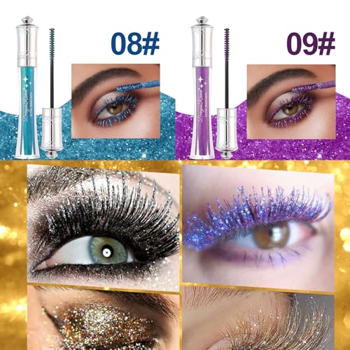 6Pcs Glitter Colorful Mascara Set – Diamond Sparkle