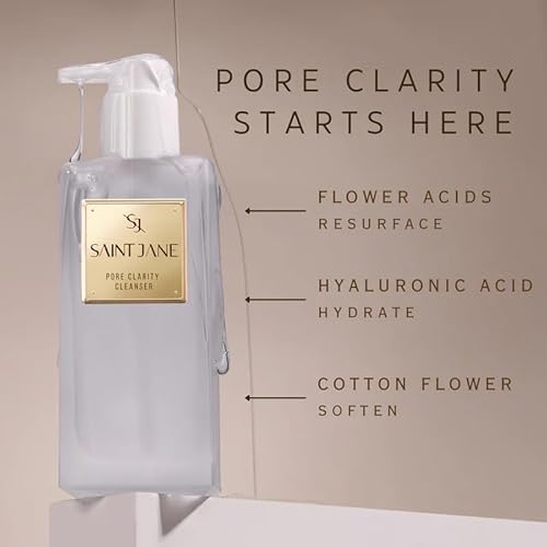 SAINT JANE Pore Clarity Cleanser | Hyaluronic + Flower Acid Cleanser | Luxury, Floral-Infused, Clean Skincare (4oz |120ml)