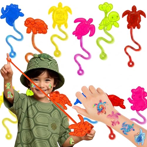 48-Piece Turtle Party Favors Set - Stick Hands & Tattoos