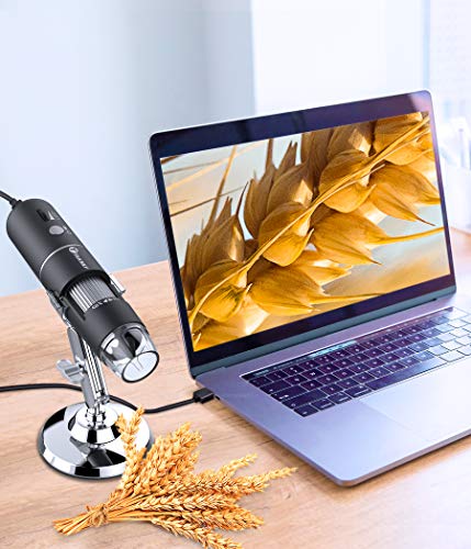 Wireless Digital Microscope Handheld USB HD Inspection Camera 50x-1000x Magnification with Stand Compatible with iPhone, iPad, Samsung Galaxy, Android, Mac, Windows Computer