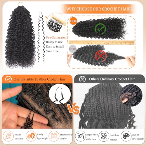 Feather Crochet Hair 12 Inch Water Wave Pre-Separated