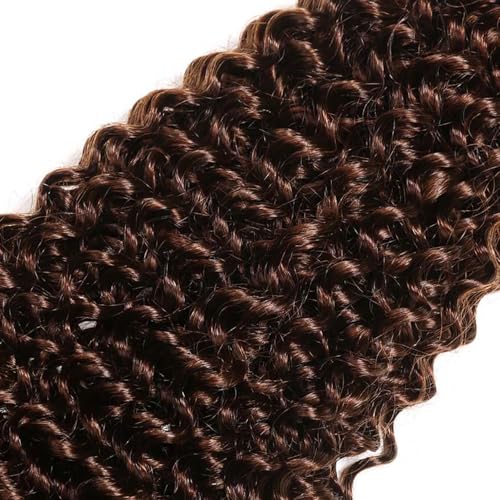 WuvuSnm Dark Brown Water Wave Human Hair Bundles - 28-32 inch