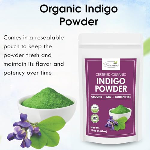 Organic Indigo Hair Dye Powder - Natural Color 4oz