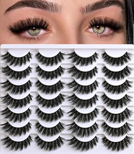 Mink Lashes Fluffy Wispy 14 Pairs Natural Cat Eye Strips