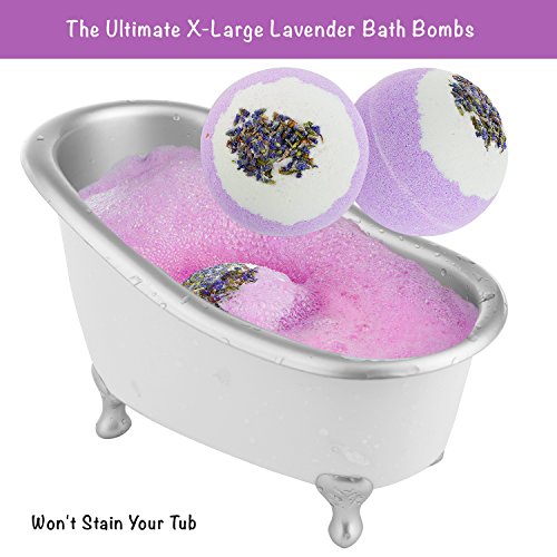 Lavender & Jasmine Spa Gift Basket Set for Women - Bath Bombs, Salts, Body Lotion & More