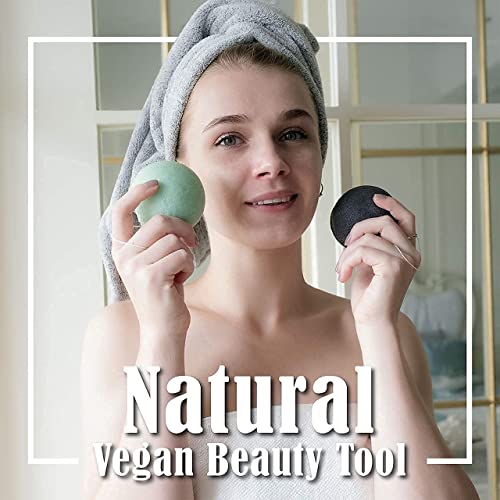 myHomeBody Natural Konjac Facial Sponges - Charcoal & Aloe