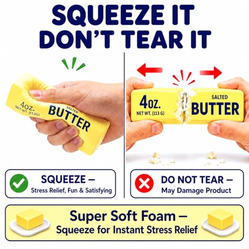 KIDATOY 2PCS Butter Stress Relief Squishy Toys - Soft Foam Fidget