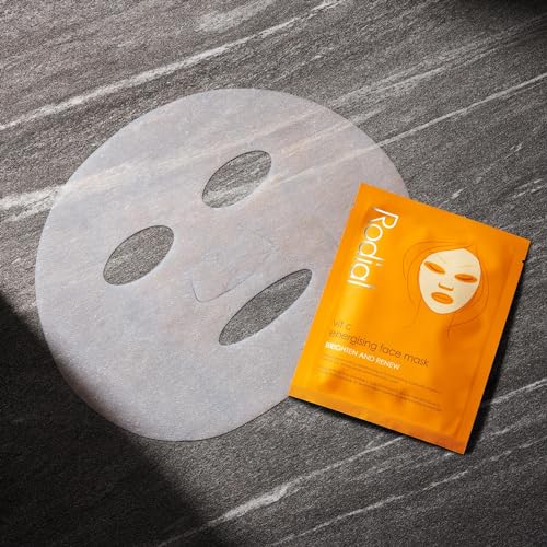 Rodial Energising Face Mask Vit C (1 Sachet) Under Eye Luminosity Boost, Hyaluronic Acid, Vitamin C, Niacinamide and Green Tea, Rejuvenating Eye Patches, Eye Patches for Dark Circles