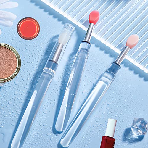 3 Pack Reusable Silicone Lip & Eyeshadow Applicators - Retractable, Washable & Precise