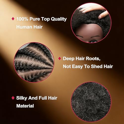 Afro Braiding Mannequin Head 8" 100% Human Hair