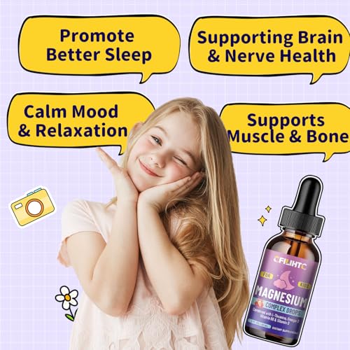 Kids Magnesium Glycinate Liquid Drops with L-Theanine & Omega-3