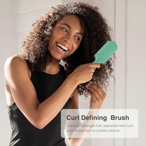 AM8:00 Curl Defining Brush for Curly Hair | 9-Row Design