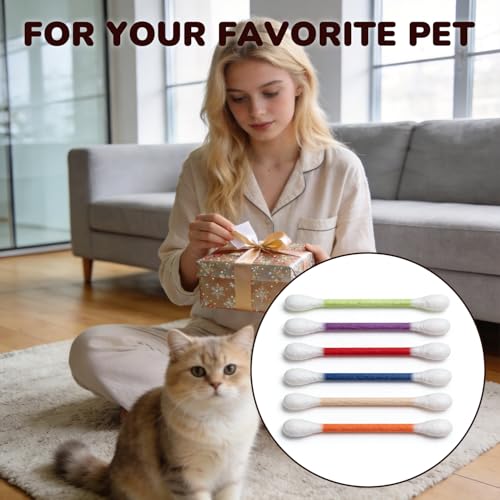 6-Pack Catnip Cotton Swab Cat Toys with Chew Sticks