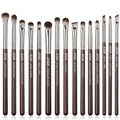 Jessup Eye Makeup Brushes Set Professional 15pcs Brown Eyeshadow Brush Eyebrow Concealer Eyeliner Blending Brush for Makeup Premium Synthetic Eye Brush Set, T499