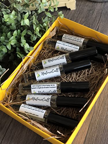 Organic Castor Oil Serum for Eyelash & Eyebrow Growth, 10ml x2