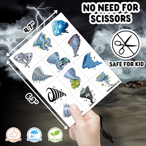Tornado Temporary Tattoos 96pc Birthday Party Favors