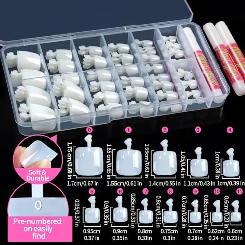 Teenitor 120pcs Press On Toenails Kit with Glue & Tools