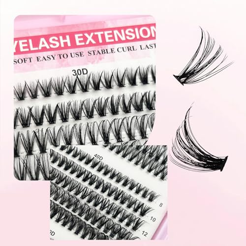 570Pcs Lash Extension Kit, 8-16mm Eyelash Clusters, DIY