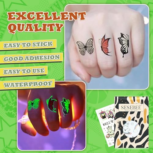 200PCS Glow in the Dark Temporary Tattoos for Kids