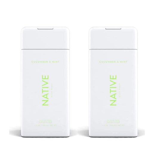 Native, Cucumber and Mint Body Wash 11.5 oz Bottles x2