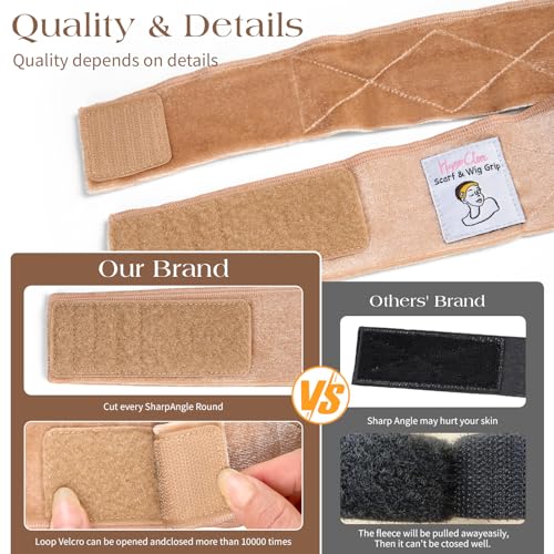 Wig Grip Band - Non-Slip Velvet Headband, 2 Pack + 4 Caps