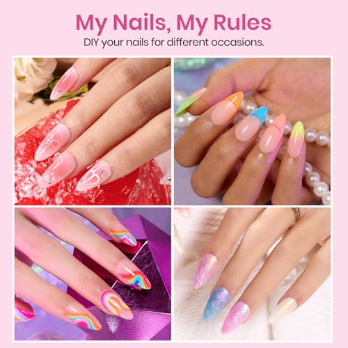 Beetles Almond Gel Nail Tips - 384pcs Pre-Etched Medium Set