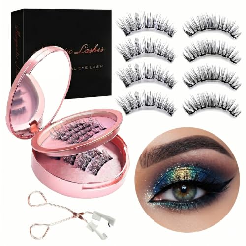 Magnetic Eyelashes with Applicator - 4 Pairs Reusable 3D Lashes