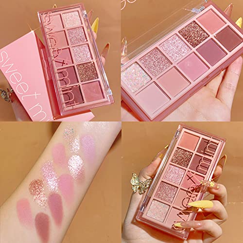BestLand Matte Nudes Eye Shadow Palette - Ultra Pigmented Blendable and Long-Lasting Matte, Shimmer, and Metallic Finishes Eyeshadow with Brush - Eye Makeup for Smok, Natural and Bold Looks (Rosy)