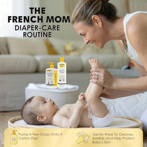 La Petite Creme Organic Baby Lotion - Diaper Cream & Skin Cleanser (8 oz)