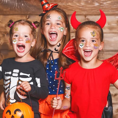 Halloween Temporary Tattoos for Kids - 10 Sheets 150+ Designs