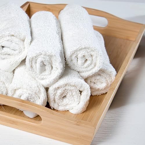 White Cotton Blend Washcloths 120 Pack 12x12 Inches