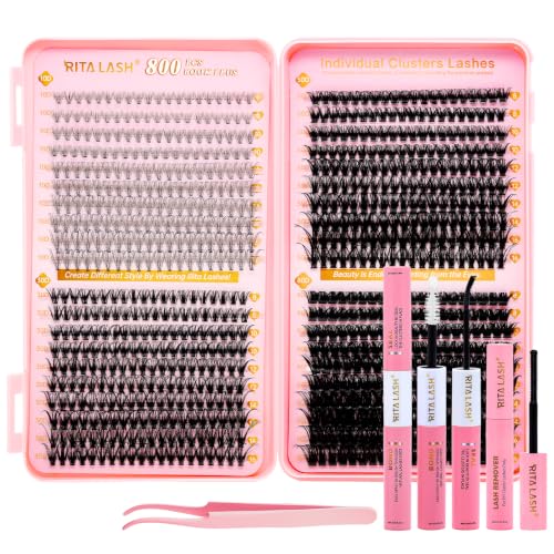 RITALASH DIY Lash Extension Kit 800pc Clusters 8-16mm
