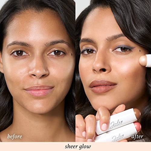Julep Skip The Brush 2-in-1 Blush and Lip Makeup Stick Contour, Blush, & Highlighter Trio- Sheer Glow (Highlighter), Desert Rose (Blush), Melted Cocoa (Medium Skin Tones) - 3pc Set