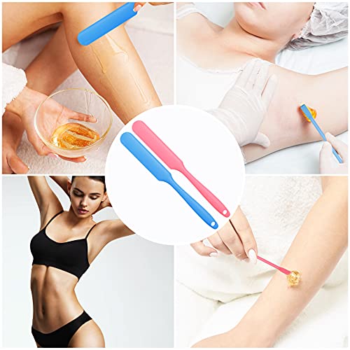 Patelai 12 Pieces Wax Sticks Silicone Waxing Spatulas for Hair Removal Reusable Silicone Applicator Different Sizes Scrapers Hard Sticks for Home Salon Body Use