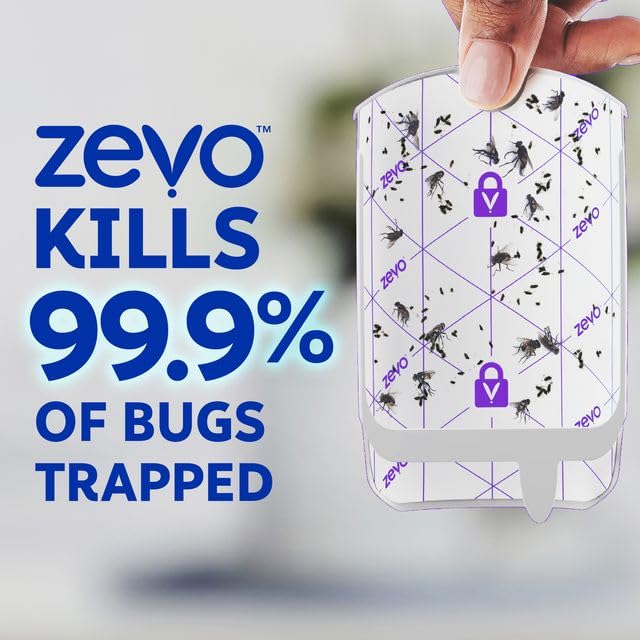 Zevo Plug-in Indoor Fly Trap with UV Light - 2 Bases & Cartridges