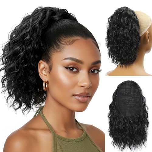 10 Inch Drawstring Ponytail Extension Curly Wavy