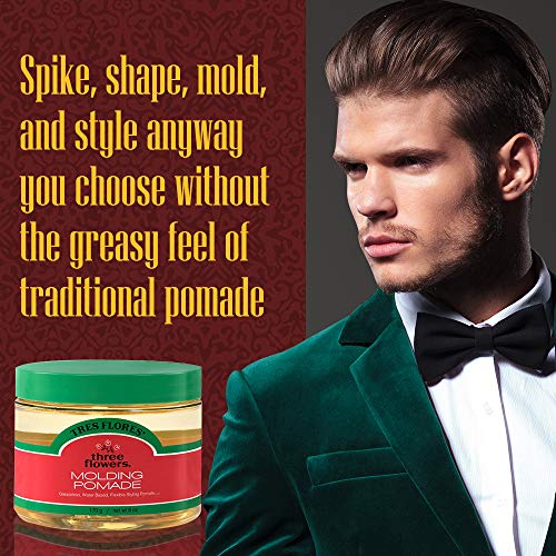 Tres Flores Molding Pomade Water-Based Hair Styling Cream, 6 Oz (2 Pack)