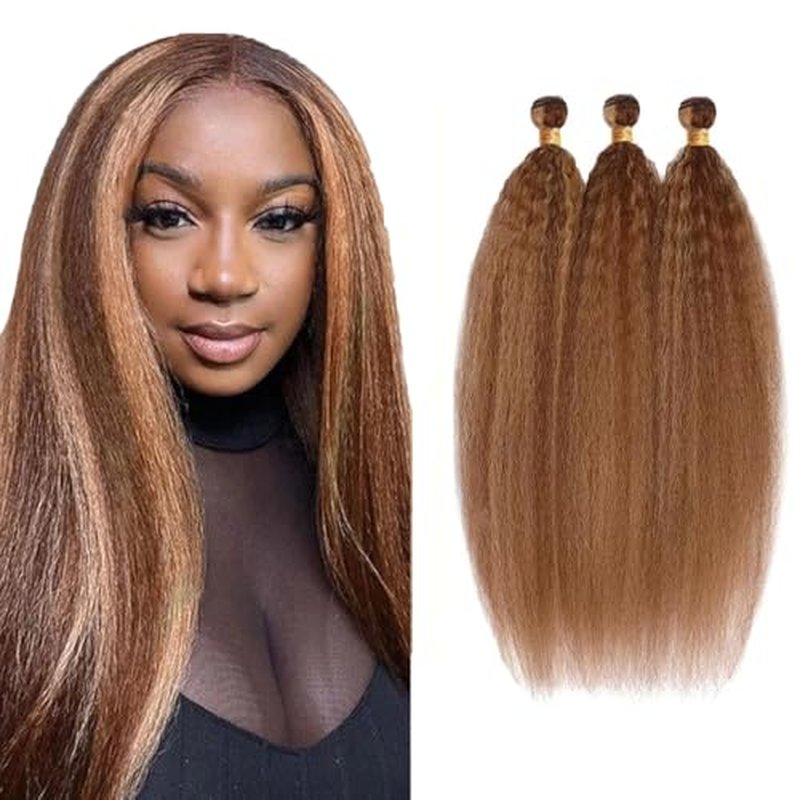 Freiuoke P4/30 Kinky Straight Human Hair Bundles - 300g, 3 Pack