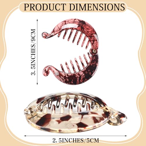 WILLBOND 6 Pack Fishtail Banana Hair Clips - Resin Comb Grips