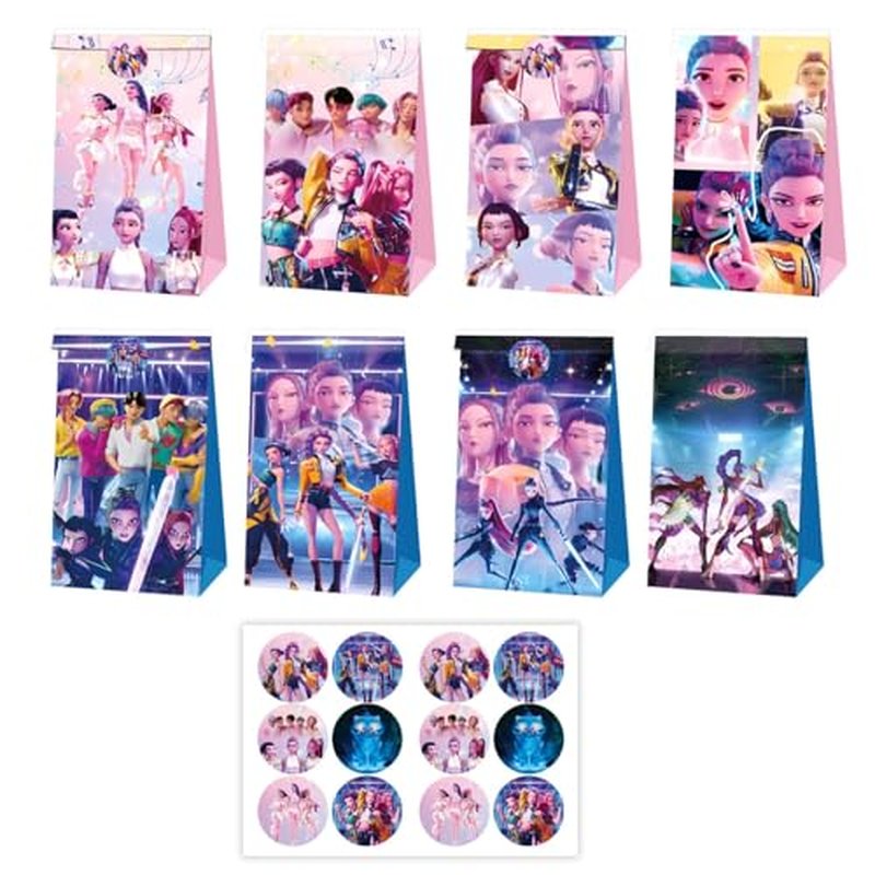 12pc Cartoon Birthday Gift Bags & Party Favors