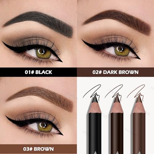 Ownest 12 Pcs Dark Brown Eyebrow Pencil Waterproof