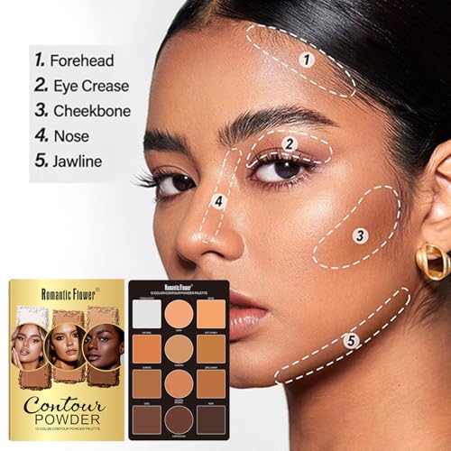 Joyeee 12-Color Contour Palette with Brush - All Skin Tones