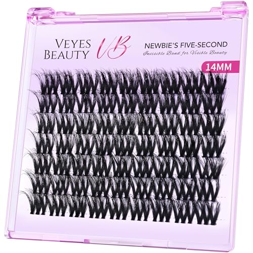 VEYESBEAUTY Lash Clusters 14mm Fluffy 3D Wispy Eyelashes